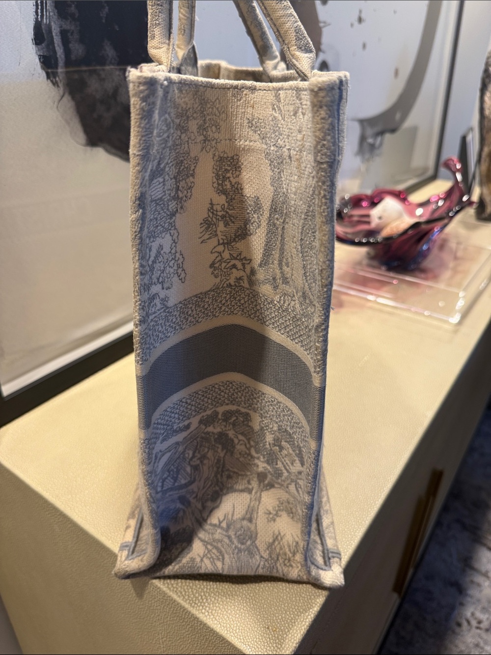 Dior Beige & Grey Christian Dior Book Tote - Picture 6 of 16